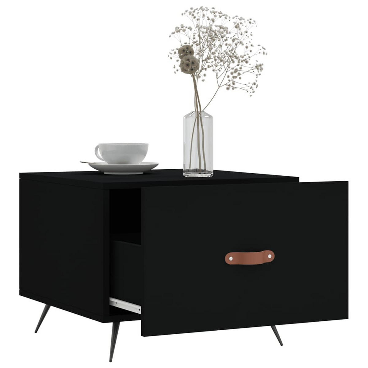 COUCHTISCH Schwarz 50x50x40 cm Holzwerkstoff - Schwarz, Holzwerkstoff (50/50/40cm) - furnicato