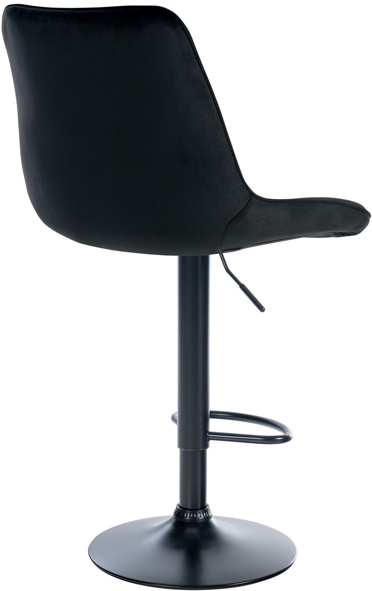 BARHOCKER Samt schwarz - Schwarz, Textil/Metall (49.5/91/50cm) - CLP