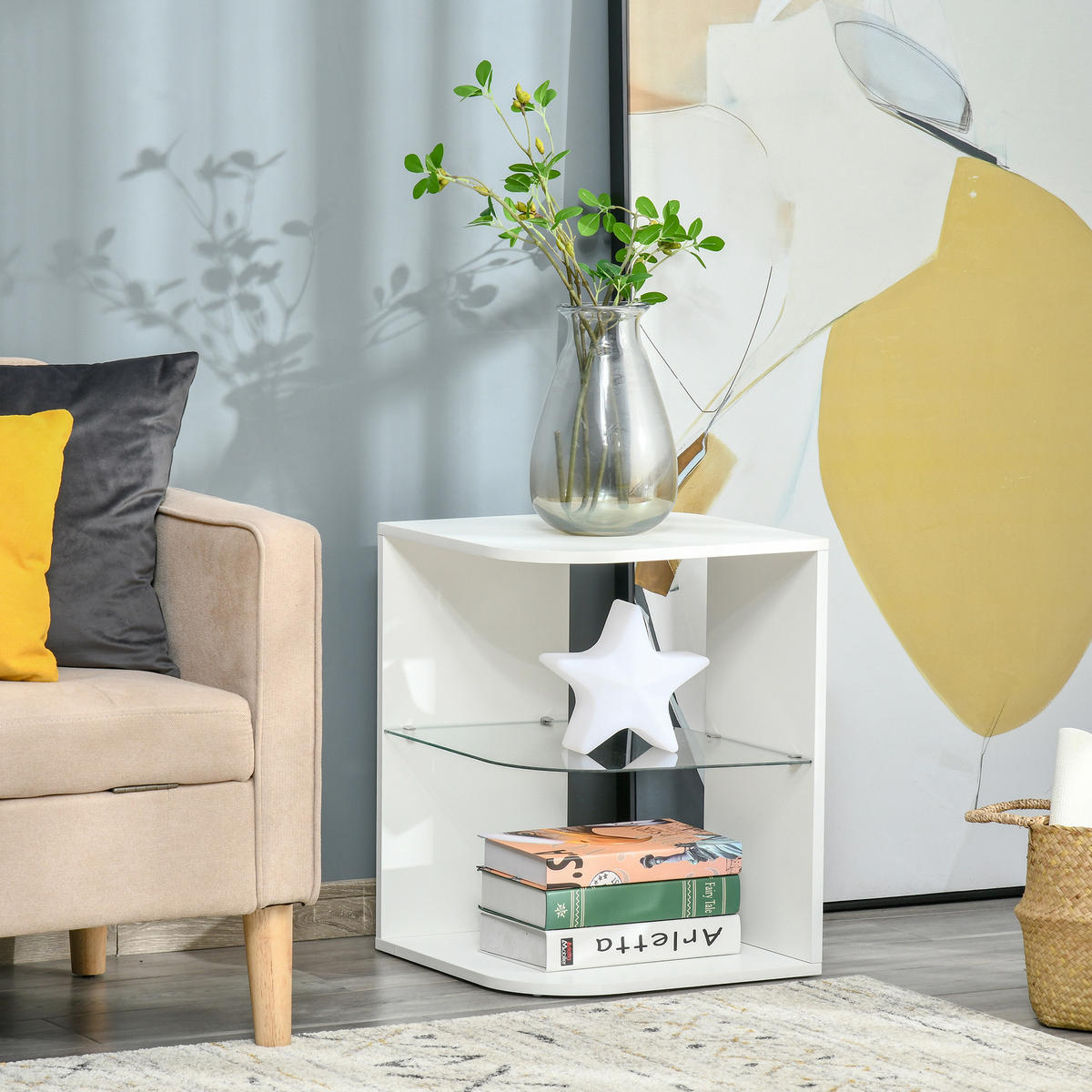 BEISTELLTISCH Weiß 1 Stück - Weiß, Kunststoff (40/40/56cm) - GiPP