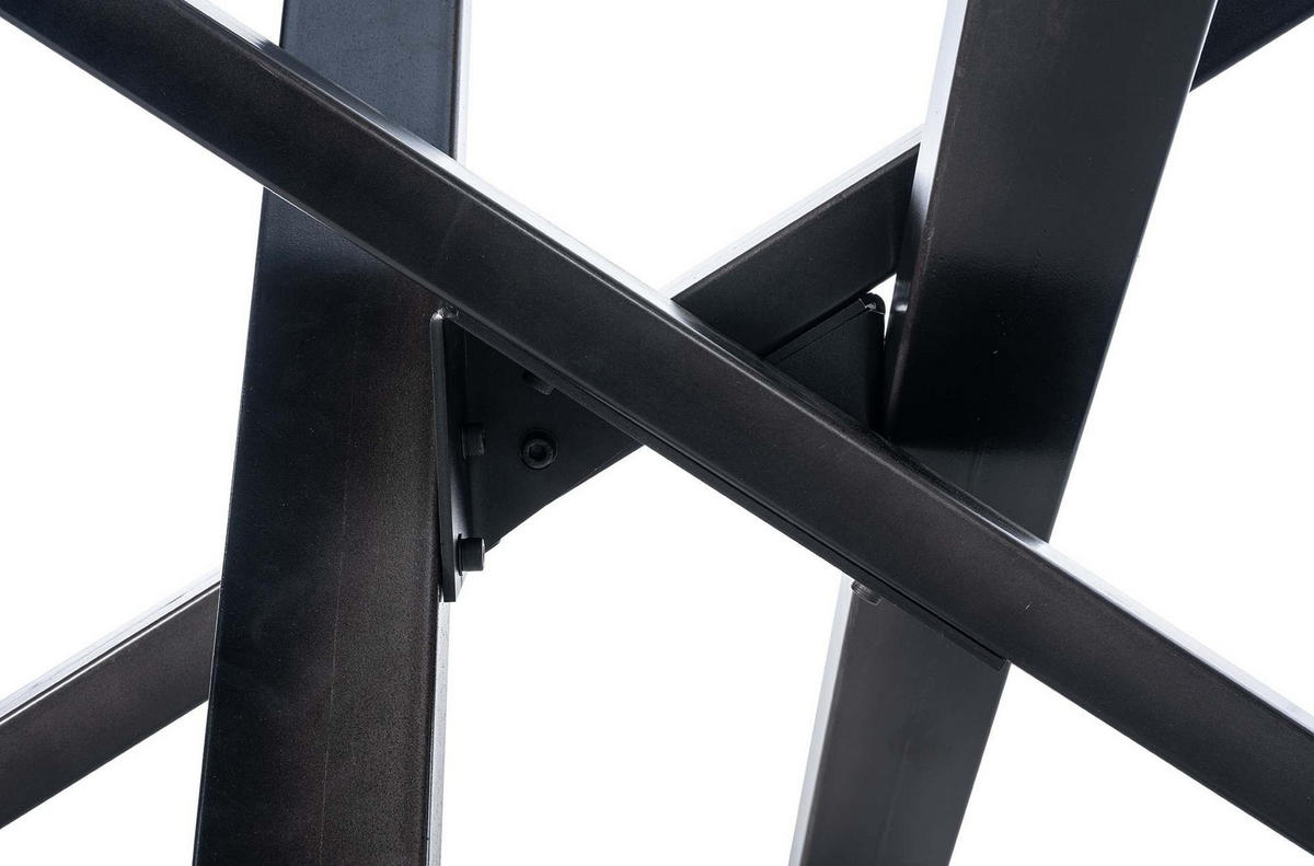 TISCHBEIN eckig 120/60/72 cm Metall industrial schwarz - Schwarz, Metall (120/72/60cm) - CLP
