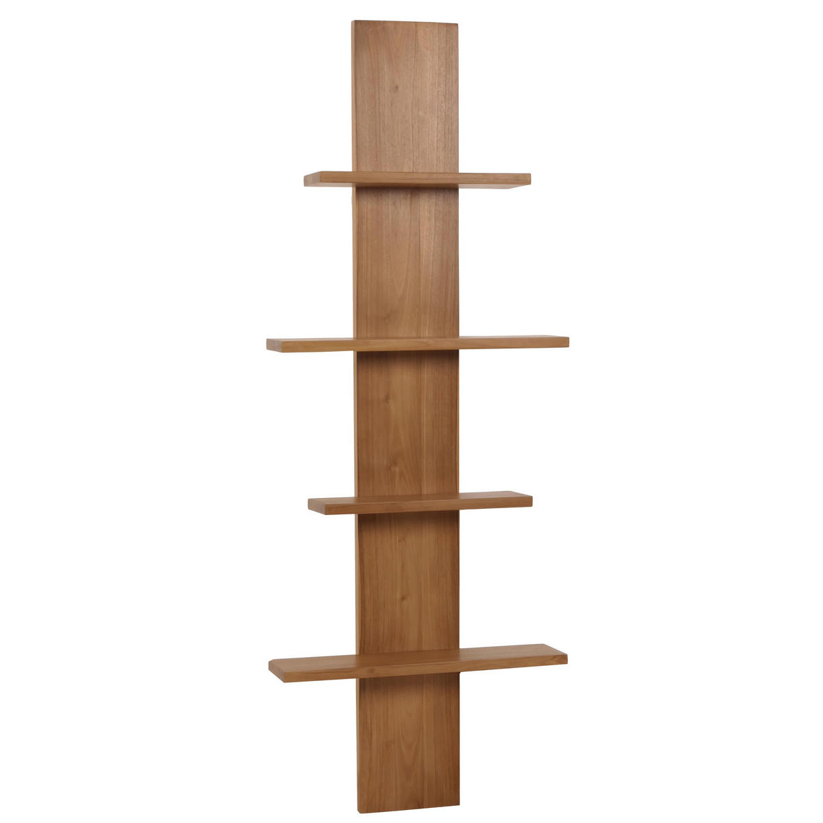 TEAK-STENSKA POLICA Rjava - rjava, les (56/151/15cm) - MCW