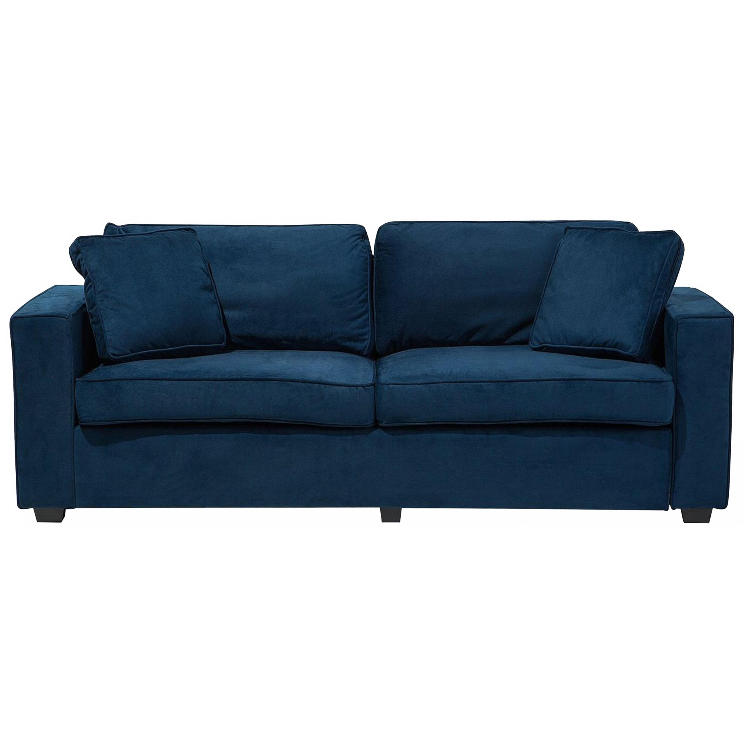 3-SITZER-SOFA Samtstoff Marineblau Falun - Hellblau, Textil (204/82/78cm) - Beliani