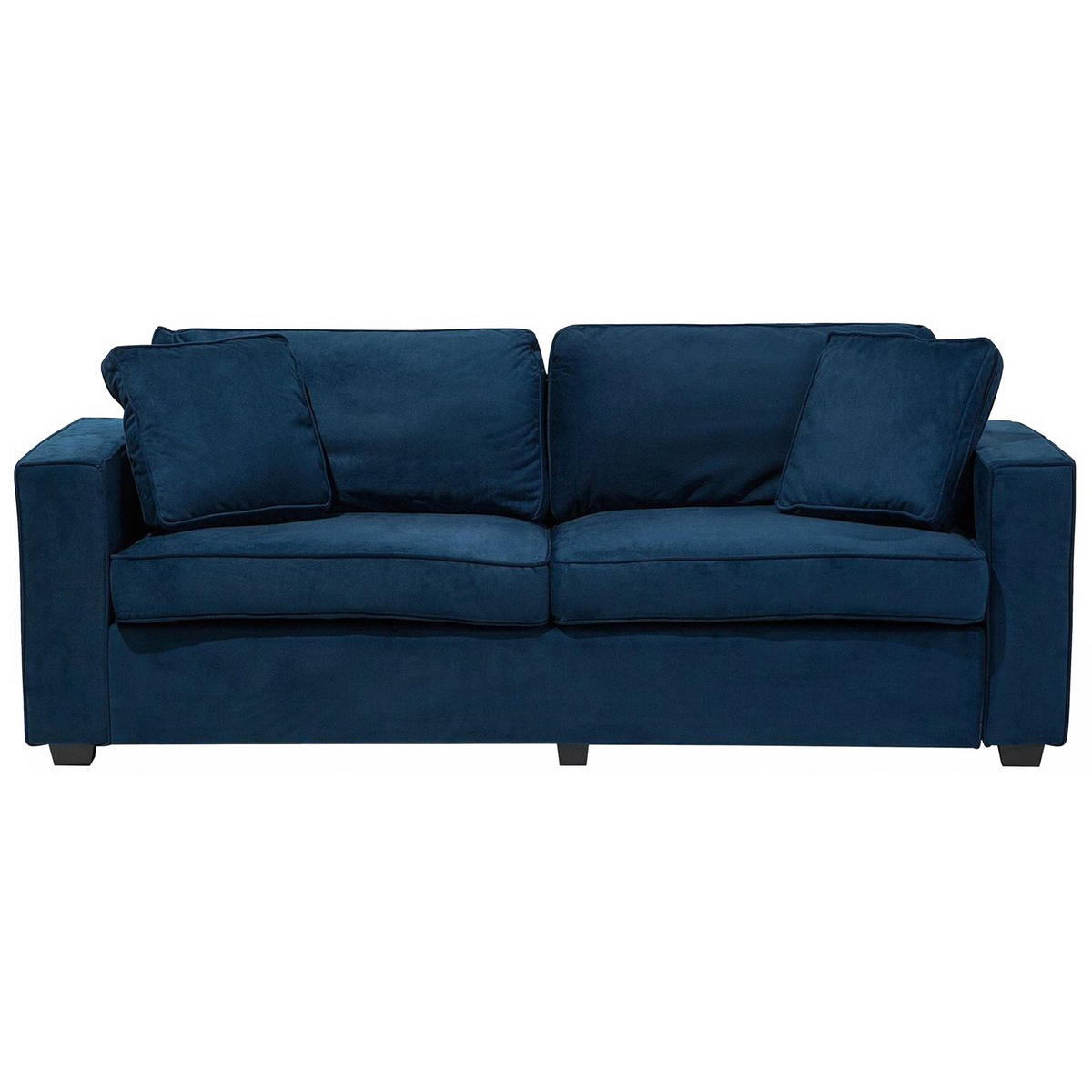 3-SITZER-SOFA Samtstoff Marineblau Falun - Hellblau, Textil (204/82/78cm) - Beliani