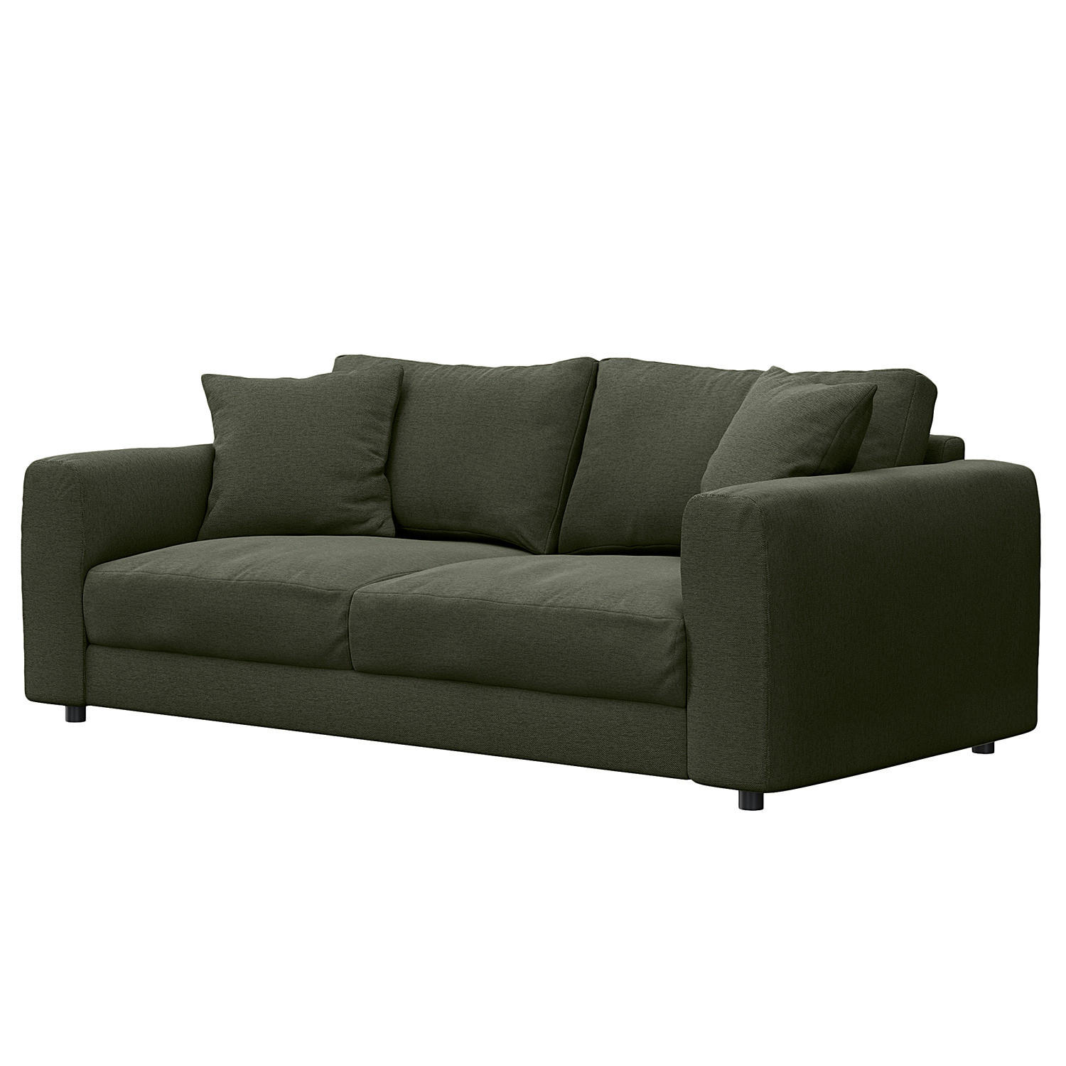 2,5-SITZER SOFA - Schwarz/Grau, Kunststoff/Textil (189/79/106cm) - home24