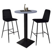 TRESENTISCH rund Eleanore 70 cm schwarz matt/aqua matt lack - Blau, Metall (70/70/106cm) - 58aufmkessel