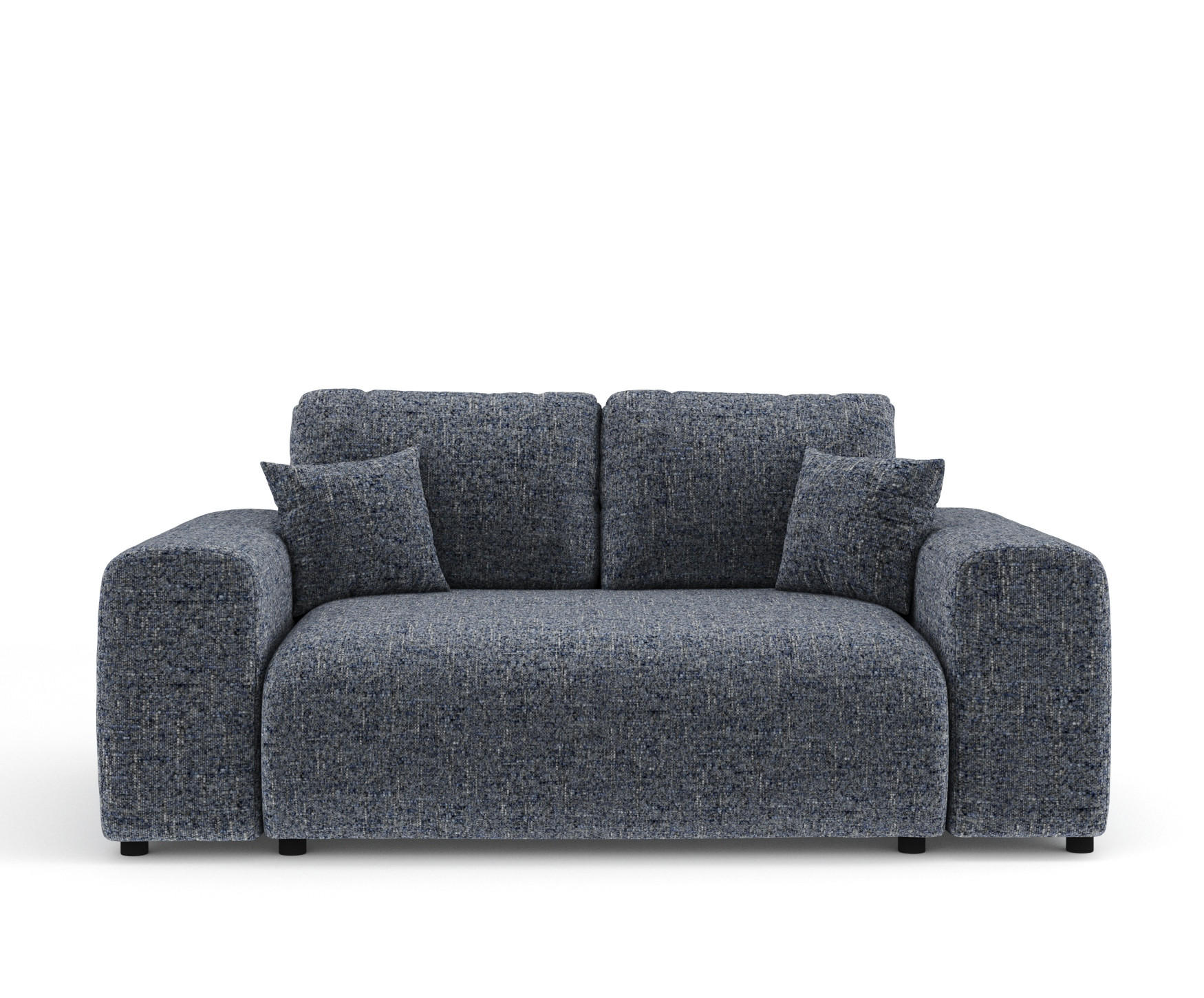 2-SITZER-SOFA Zanzibar Marineblau Webstoff - Schwarz/Dunkelblau, Holz/Holzwerkstoff (178/79/108cm) - Maison de Reve