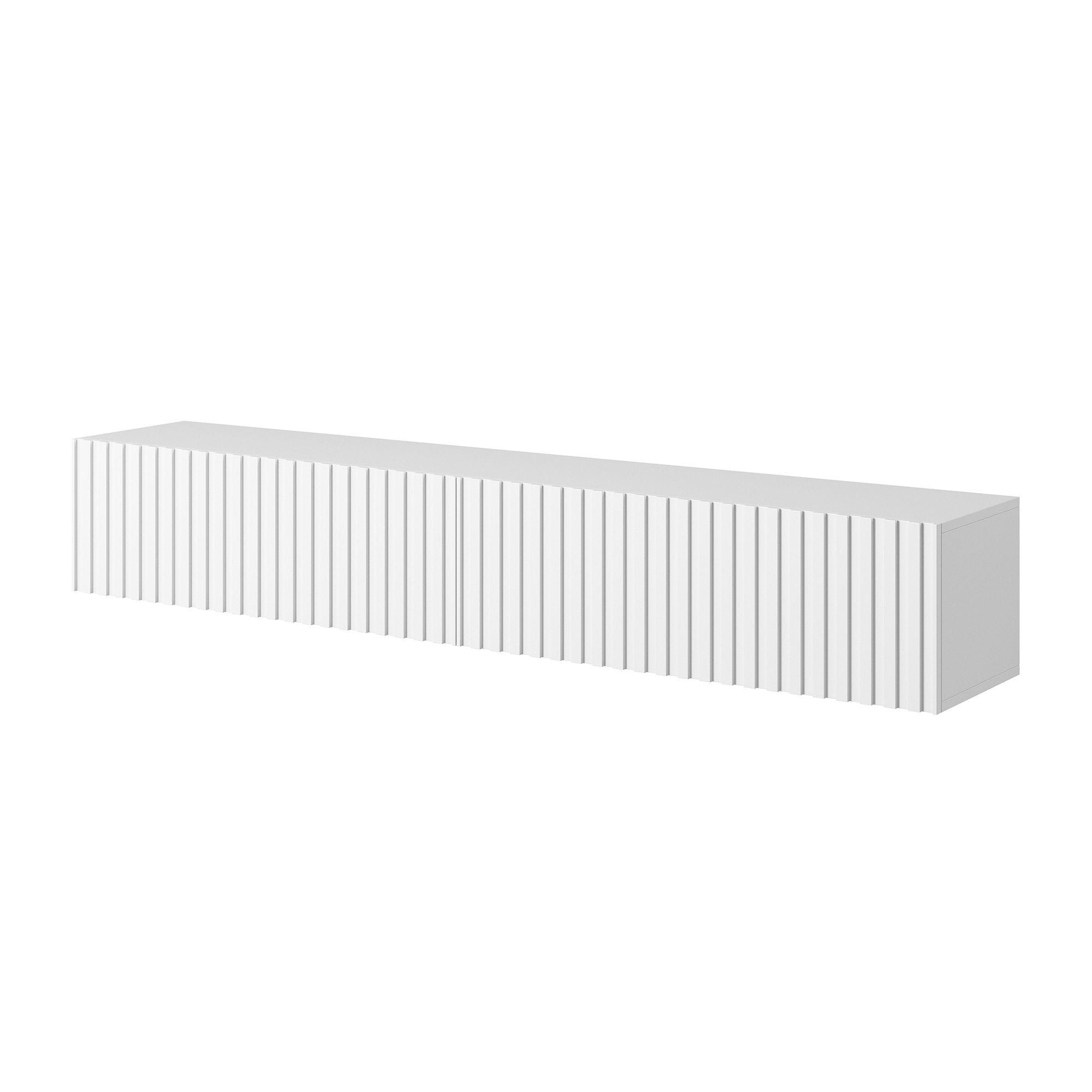 TV-HÄNGEBOARD Telire weiß mit Lamellenfronten, 175 cm - Weiß, Holzwerkstoff (175/30/31.6cm) - Selsey