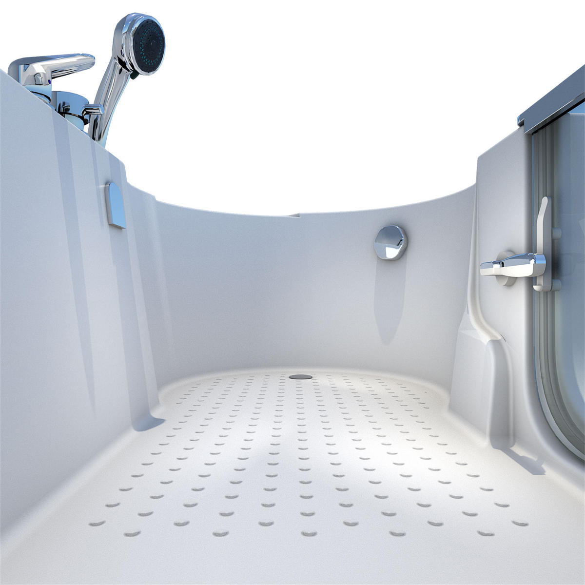 SENIORENBADEWANNE mit Tür S12-EH-L 170x85cm - Weiß, Glas/Kunststoff (85/60/170cm) - AcquaVapore by Sandra Jentho