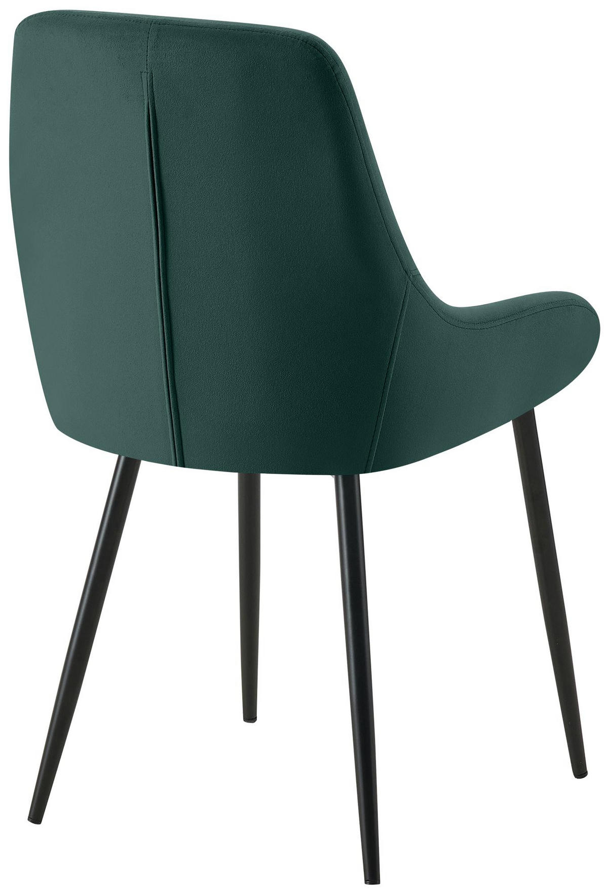 STUHL Samt Grün - Schwarz/Grün, Textil (50/86/53cm) - CLP