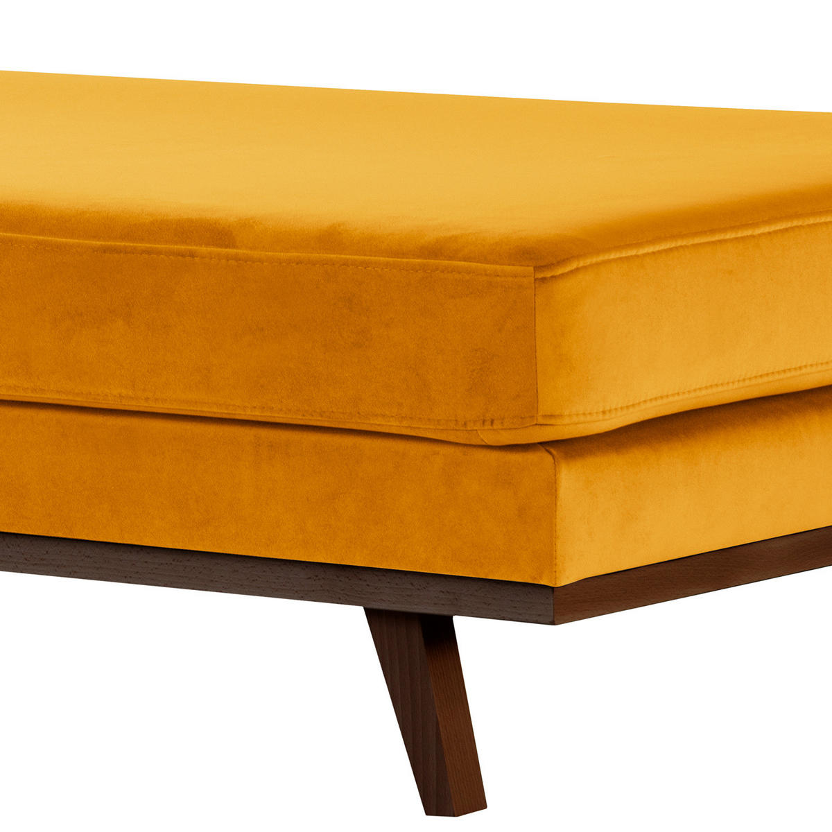 HOCKERBANK - Gelb/Buchefarben, Buchenholz/Textil (180/43/81cm) - home24