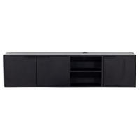 TV-MÖBEL schwebend aus Mangoholz 160cm, schwarz - Schwarz, Metall (160/40/30cm) - Giga Meubel