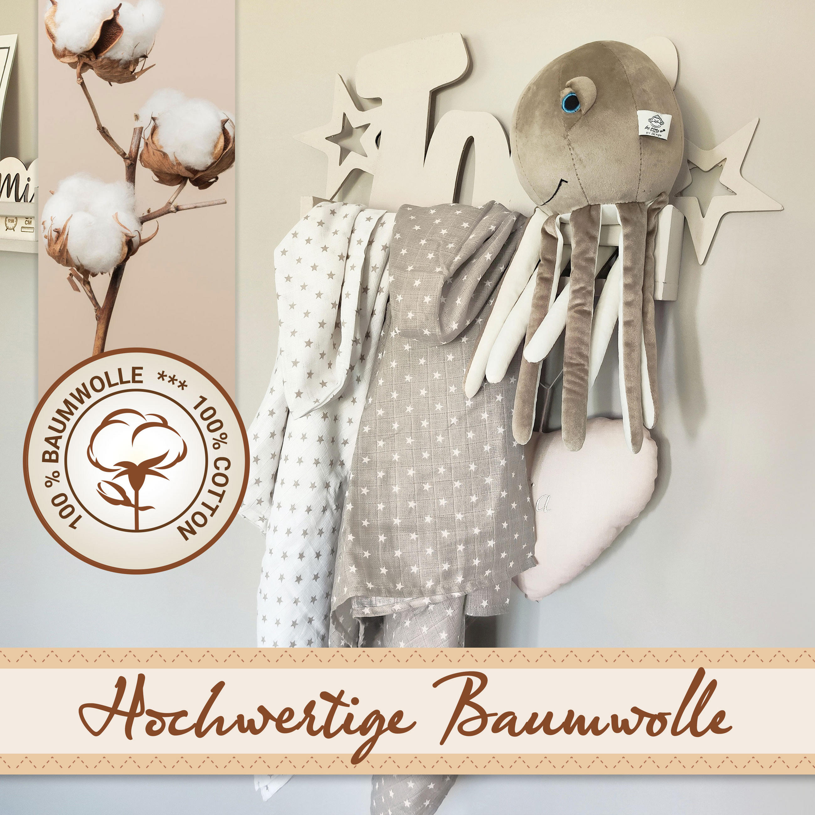 SPUCKTÜCHER, 2er-Set, 120x120 cm, 100% Baumwolle, farblich sortiert - Multicolor, Textil (120/120cm) - Zollner