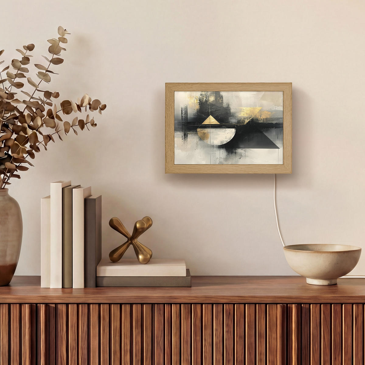 NÁSTĚNNÁ LAMPA Abstraktní - černá - barva - moderní 20x15 cm - šedá, kompozitní dřevo (20/15/8cm) - OnlyWow
