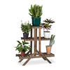 BLUMENTREPPE - Dunkelbraun, Holz (83/82.5/28.5cm) - Relaxdays