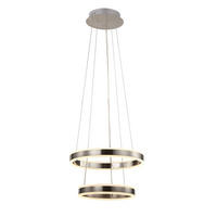 LED HÄNGELEUCHTE Ringe Silber - Silberfarben, Metall (40/40/150cm) - Nowa