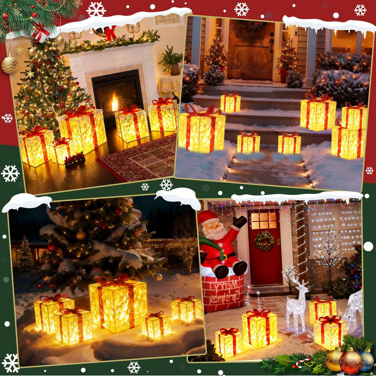 WEIHNACHTSGESCHENKBOX BREMEN Ⅲ 25/1/25 cm - Rot, Kunststoff (25/25/25cm) - Nettlife