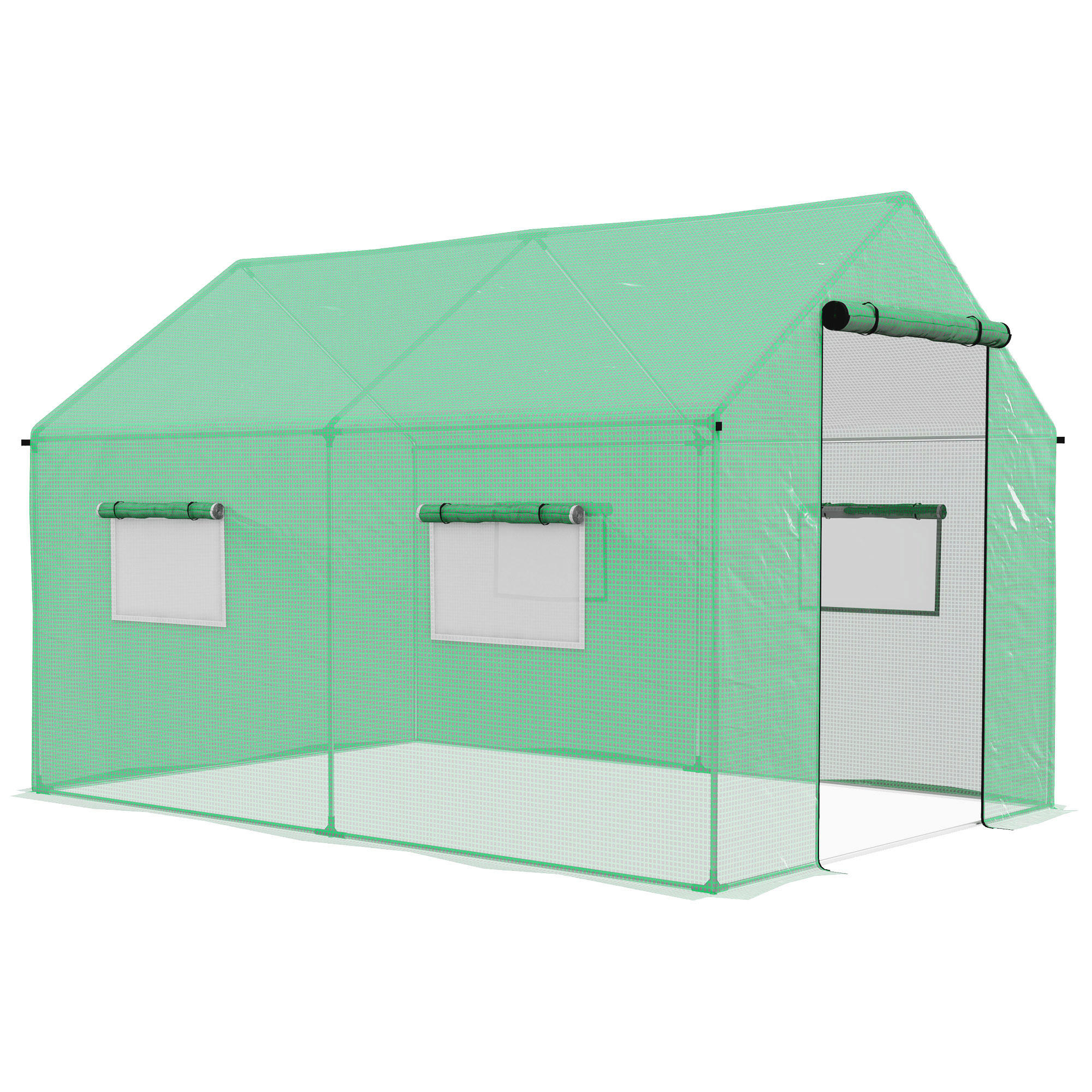 GEWÄCHSHAUS 2x3x2 m Tunnel grün - Grün, Metall (200/200/300cm) - Fortuna Lai