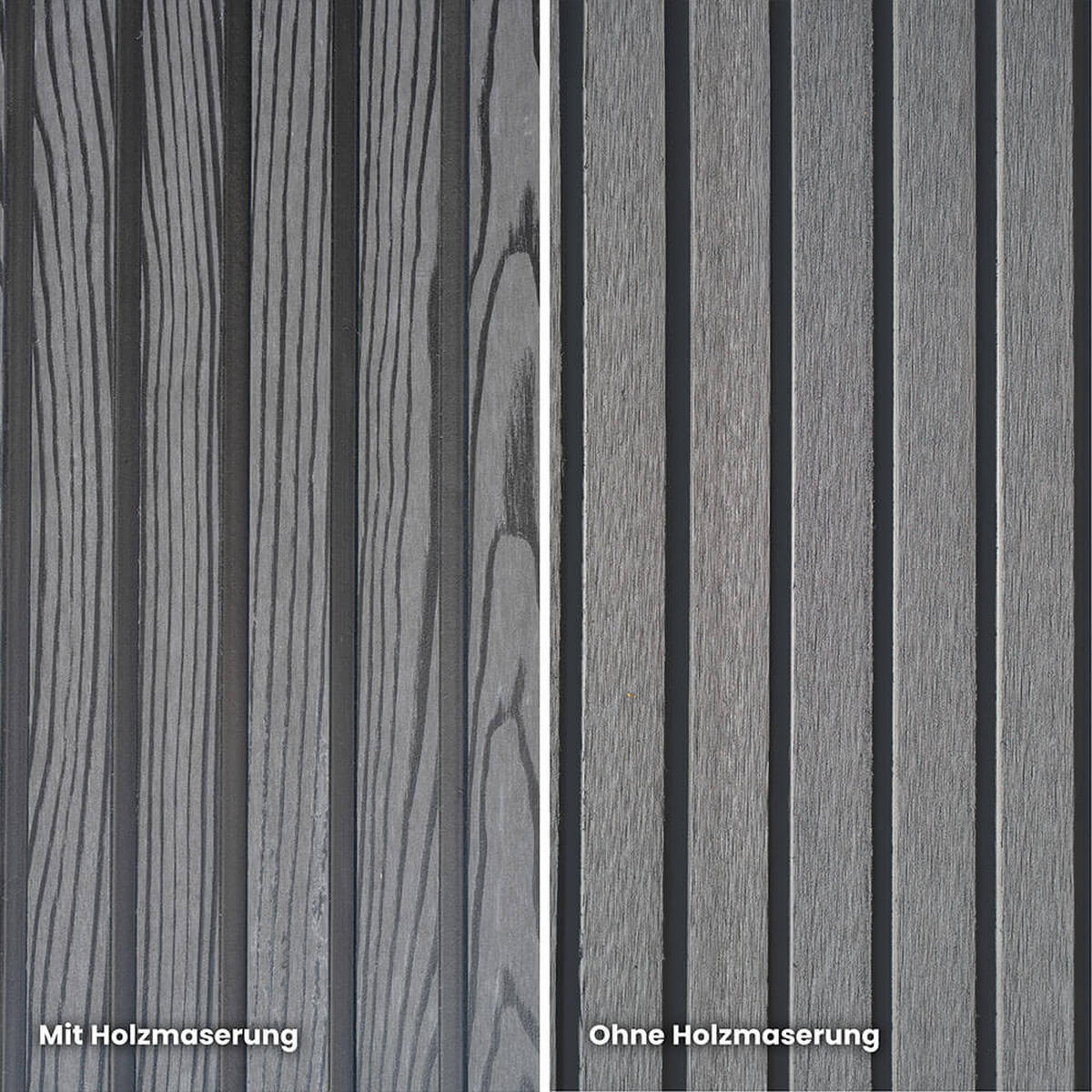 WPC Sichtschutzzaun CALLADO PREMIUM 4 x Element + 5 x Pfosten - Höhe: 185 cm - Anthrazit, Kunststoff (170/180cm) - Home Deluxe