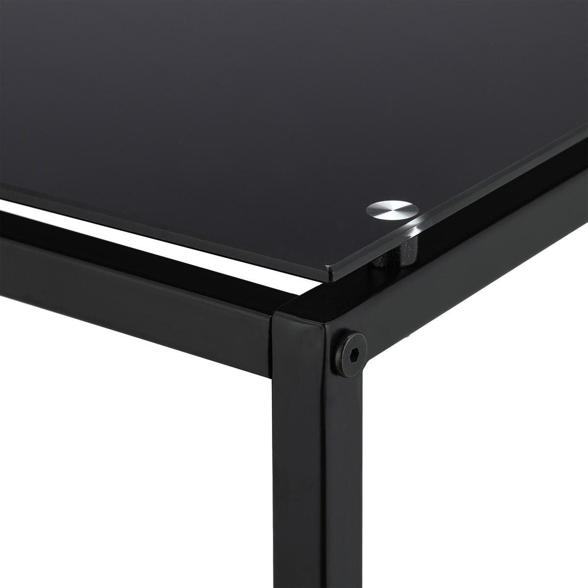 BEISTELLTISCH - Schwarz, Glas/Metall (40/40/60cm) - Relaxdays
