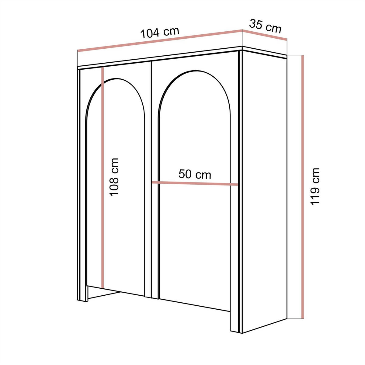 HIGHBOARD ARIADNA schwarz - Schwarz, Holzwerkstoff (104/119/35cm)