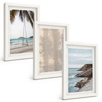 BILDER SET 3er Set - 20x30 cm Weißer Rahmen - Sommerlicher Sandstrand mit Meerblick - Weiß, Kunststoff (20/30cm) - TULUP