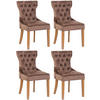 WOHNZIMMERSTUHL 4er Set Samt Braun - Naturfarben/Braun, Holz/Textil (51/90/59cm) - CLP