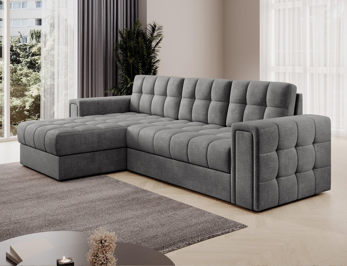 ECKSOFA BLENDI - Dunkelgrau (Monolith 85) - Dunkelgrau, Holzwerkstoff (260/150cm) - Möblo