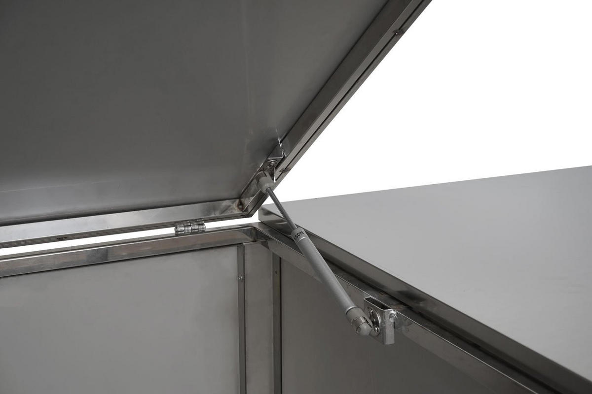 MÜLLTONNENBOX XL 2er 116x141x98cm erweiterbar Edelstahl 50kg - Silberfarben, Metall (141/116/98cm) - PROREGAL