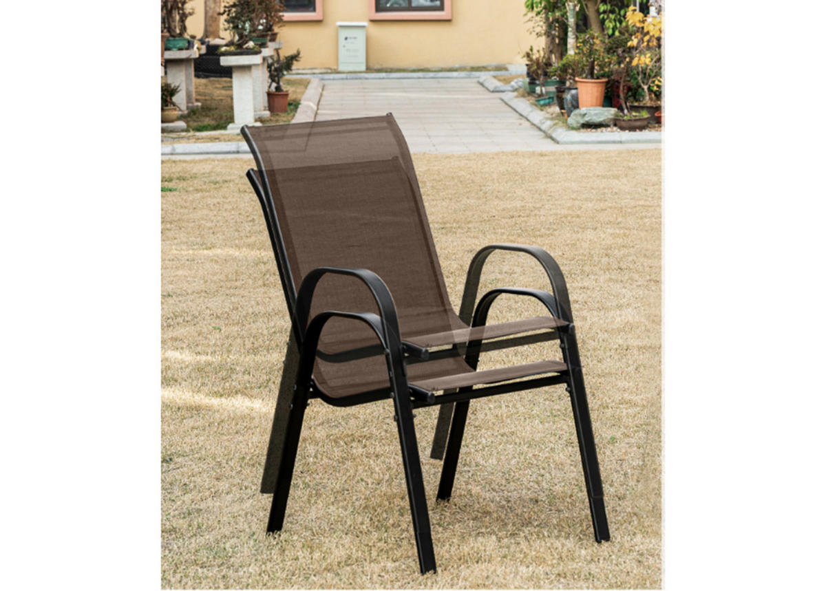 GARTENSTUHL-SET mit 2 Teilen - Braun, Metall (43/91/56cm) - A2A Home