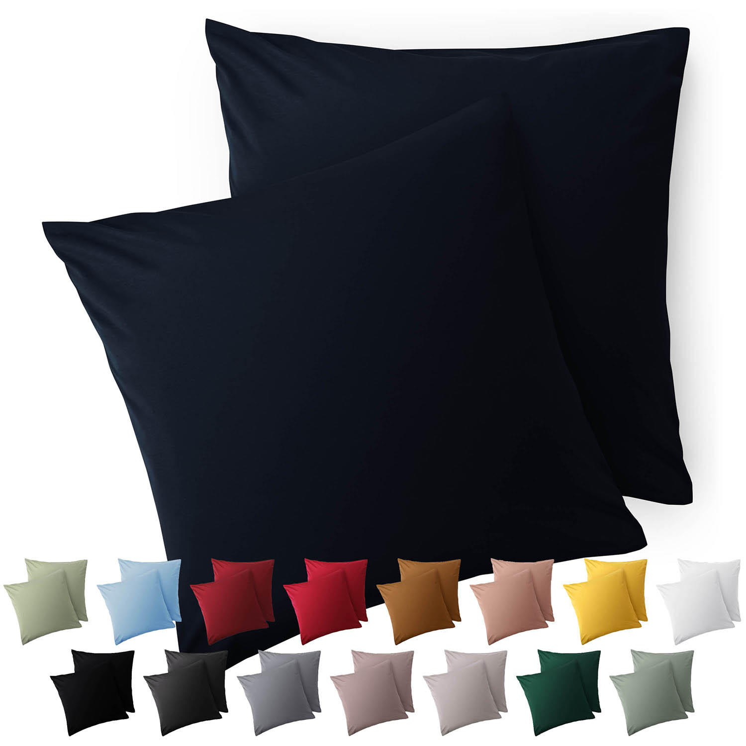 KISSENBEZUG Ellen 40/40 cm, 2er-Set, Dunkelblau - Dunkelblau, Textil (40/40cm) - Blumtal