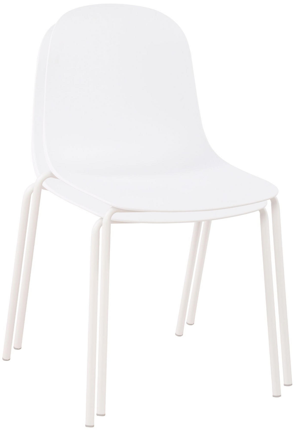 GARTENMÖBEL-SET Mara 2 Stühle 186x80x85cm Kunststoff Weiß Balkonset - Weiß, Kunststoff - DELUKE