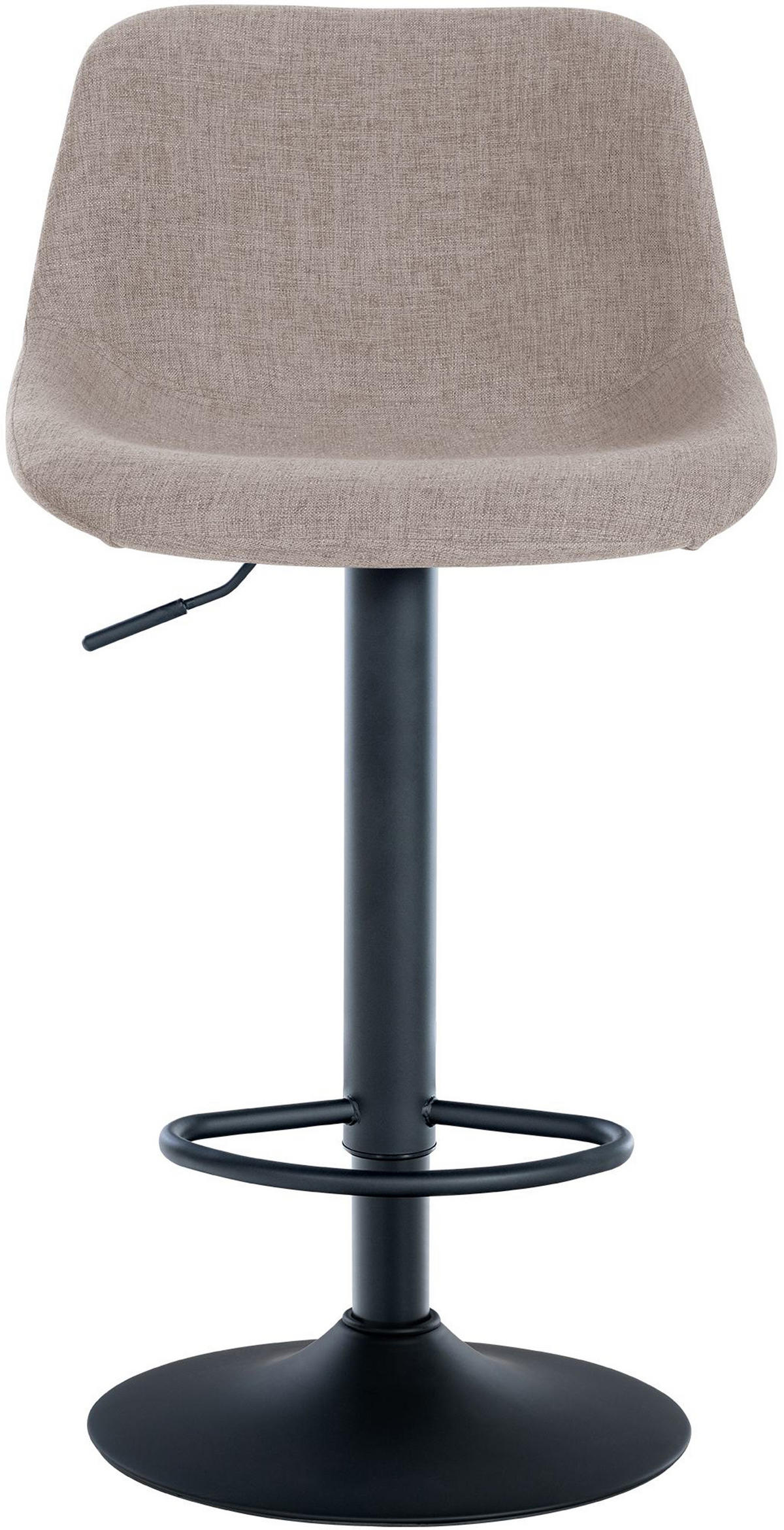 BARHOCKER 2er Set Lotus Stoff taupe - Schwarz/Grau, Textil/Metall (43/103/49cm) - TPFLiving