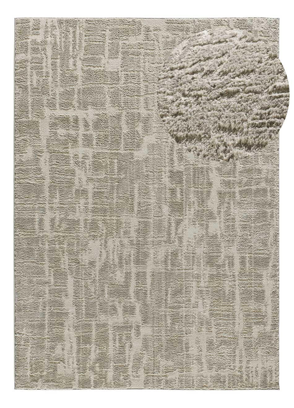 HOCHFLORTEPPICH im skandinavischen Stil Silber Lima 120/170 cm - Silberfarben, Naturmaterialien/Textil (120/170cm) - Atticgo