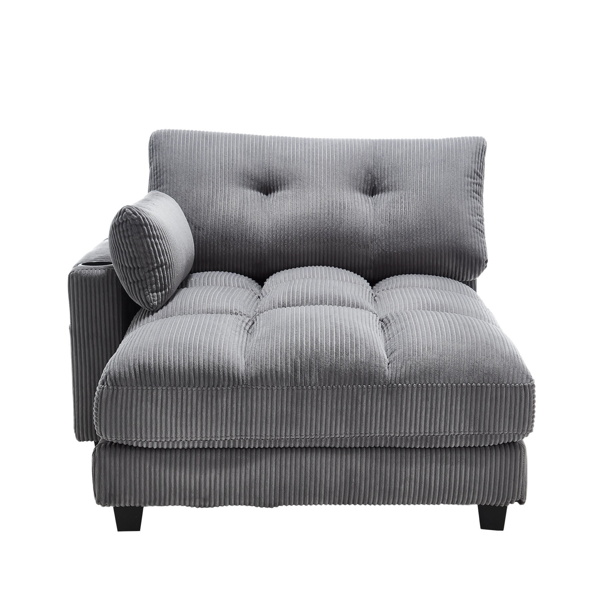 SOFABETT 140/112/81 cm Grau - Grau, Textil (112/81/140cm)