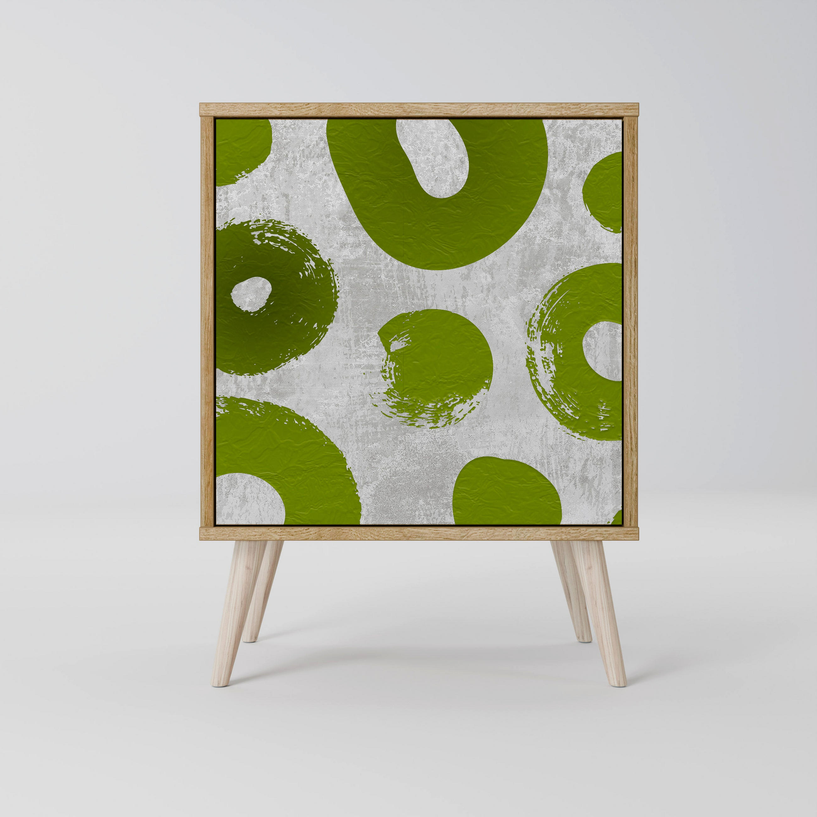 SIDEBOARD GREEN RHAPSODY, Eichefarben, 57,5x42x77,5 cm, Schräge Buchenholzfüße - Eichefarben/Buchefarben, Holzwerkstoff/Buchenholz (57.5/77.5/42cm) - SpaceRebels