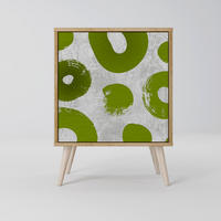 SIDEBOARD GREEN RHAPSODY, Eichefarben, 57,5x42x77,5 cm, Schräge Buchenholzfüße - Eichefarben/Buchefarben, Holzwerkstoff/Buchenholz (57.5/77.5/42cm) - SpaceRebels