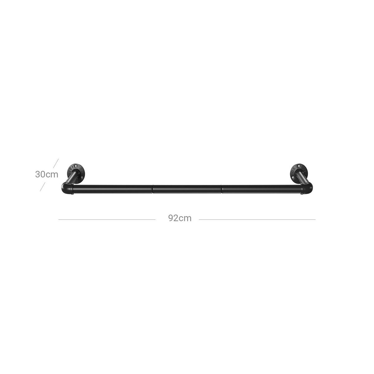 KLEIDERSTANGE 2ER-SET - Schwarz, Metall (92cm) - Hansiro