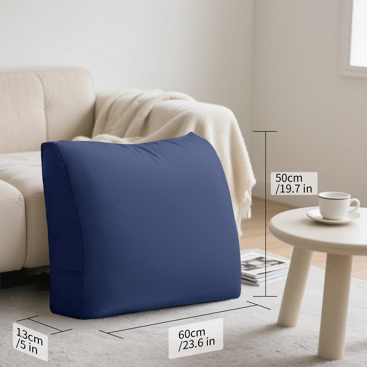 KEILKISSEN Ergonomisches Dunkelblau - Dunkelblau, Textil (13/60cm) - Vercart