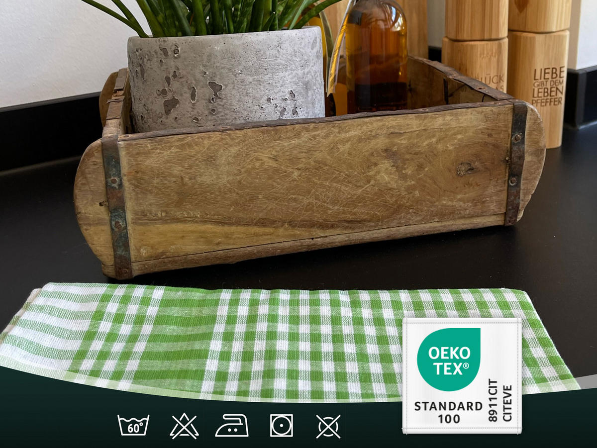 GESCHIRRTÜCHER, 5er-Set, 50x70 cm, 100% Baumwolle, Grün - Grün, Textil (50/70cm) - Zollner