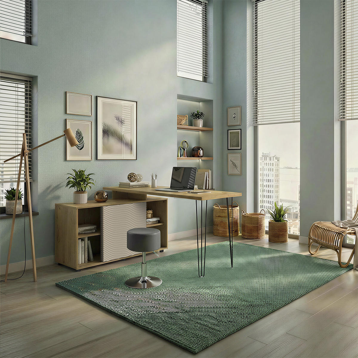 ROHOVÝ PSACÍ STŮL Notivo Kašmír - kašmírová, kompozitní dřevo (55/135/77cm) - Vicco