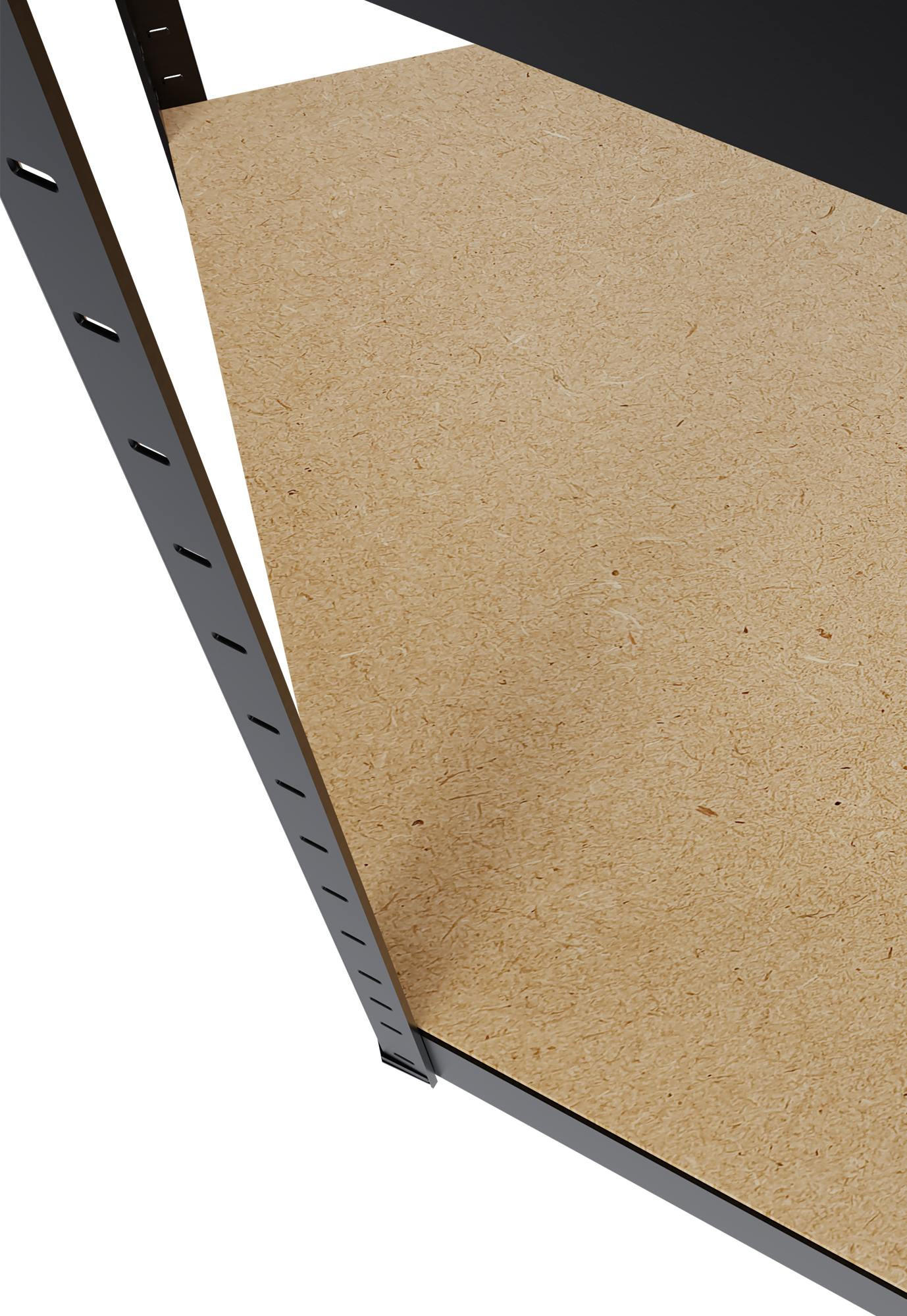 REGALSYSTEM 2 Lagerregal mit 1 Eckregal Metall schwarz - Schwarz, Metall (160/180/160cm) - CLP