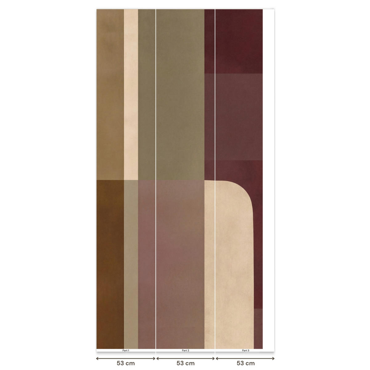 TAPETE - Unis - Abstrakt - Bordeaux - Linien - 160x300 cm - Multicolor, Papier (160/300cm) - OnlyWow