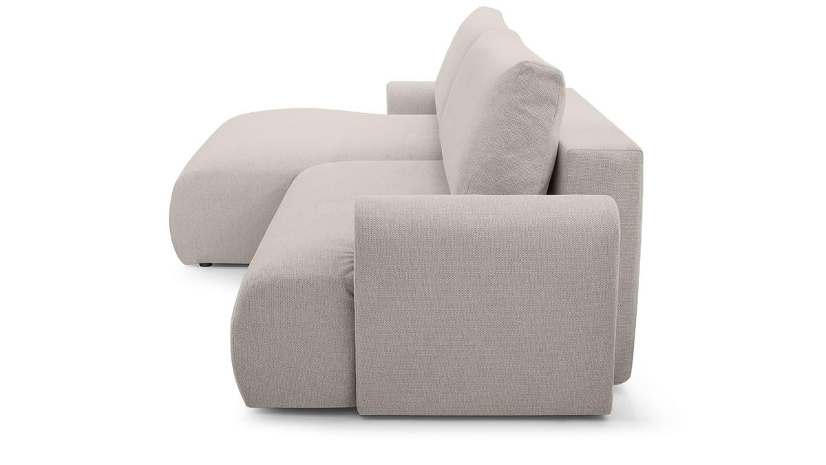 ECKSOFA mit Schlaffunktion Bordon, Beige - Beige, Textil (150/260cm) - Fedve
