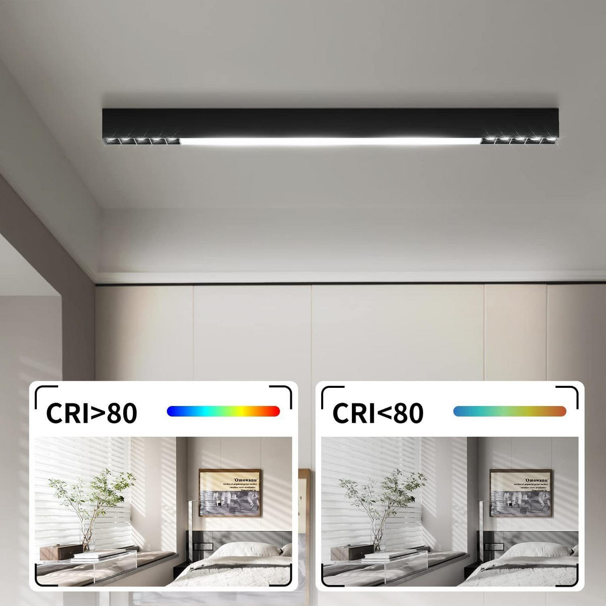 LED-DECKENLEUCHTE Ritter 80/3.5/5.5 cm - Schwarz, Metall (3.5/80/5.5cm) - Nettlife