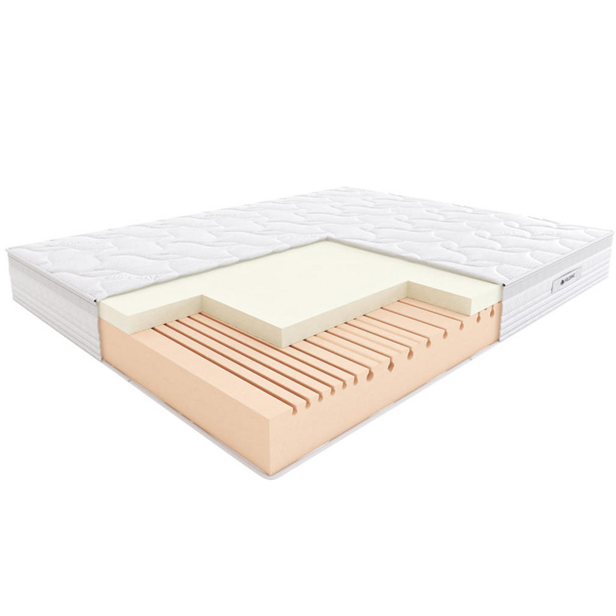 SCHAUMMATRATZE Salsa im Velvet-Bezug - Weiß, Textil (140/200cm) - Hilding