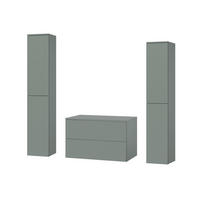 BADMÖBEL-SET Color Aloe 3-Teilig (2S 80 + 2D 160 X2) - Dunkelgrün, Holzwerkstoff (140/160/45cm) - mzm24