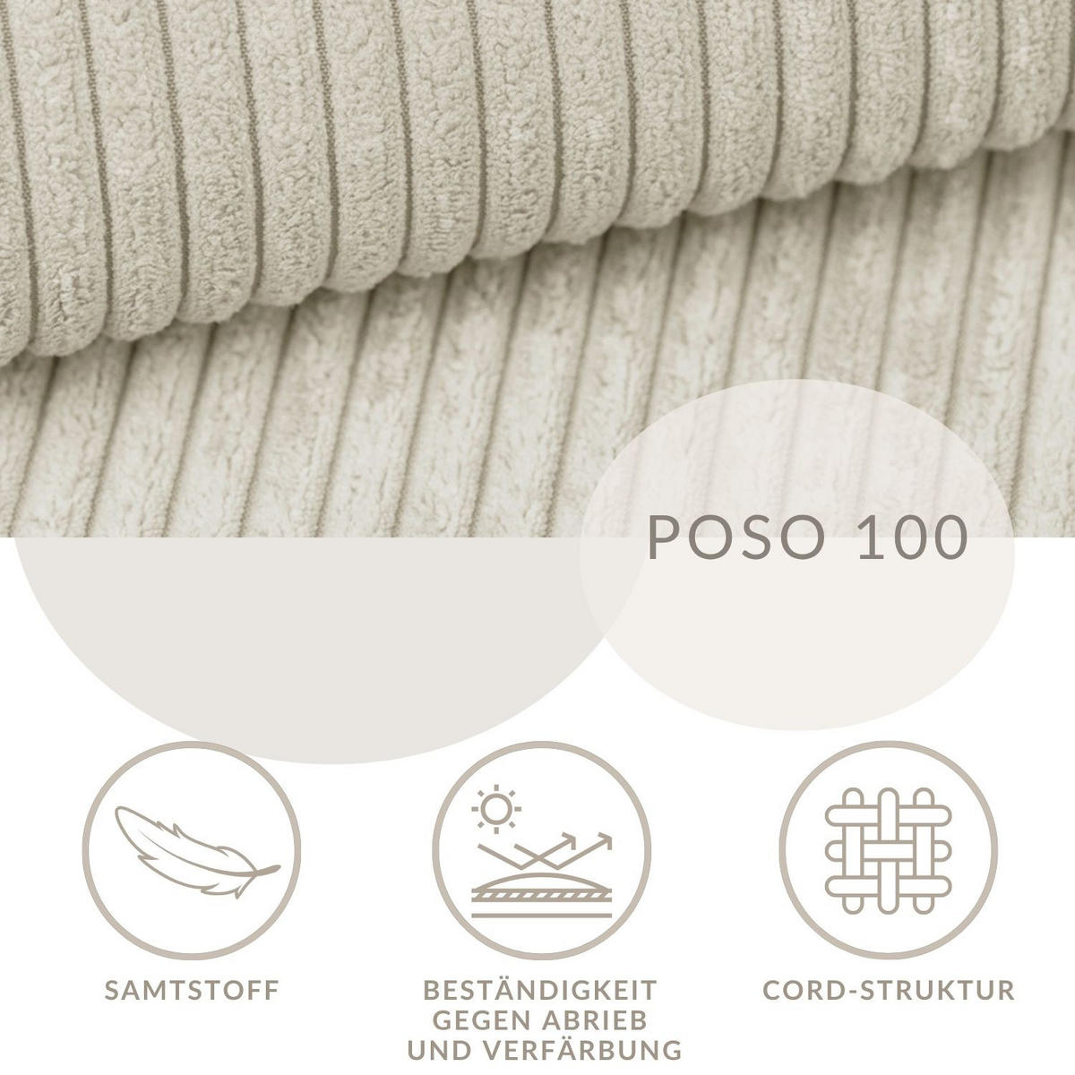 ECKSOFA MIT SCHLAFFUNKTION Maze Creme Samtstoff - Creme/Schwarz, Holz/Holzwerkstoff (294/185cm) - Maison de Reve