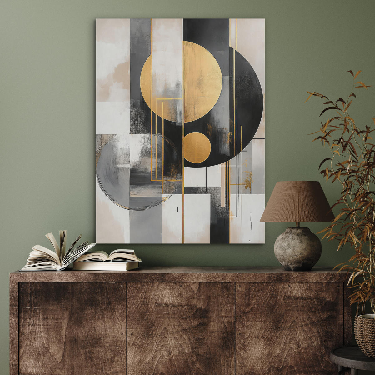 AKUSTIKPANEEL Abstrakt - Gold - Silber - Formen - Ästhetisch - Modern 60x80 cm - Goldfarben, Textil (60/0.9/80cm) - MuchoWow