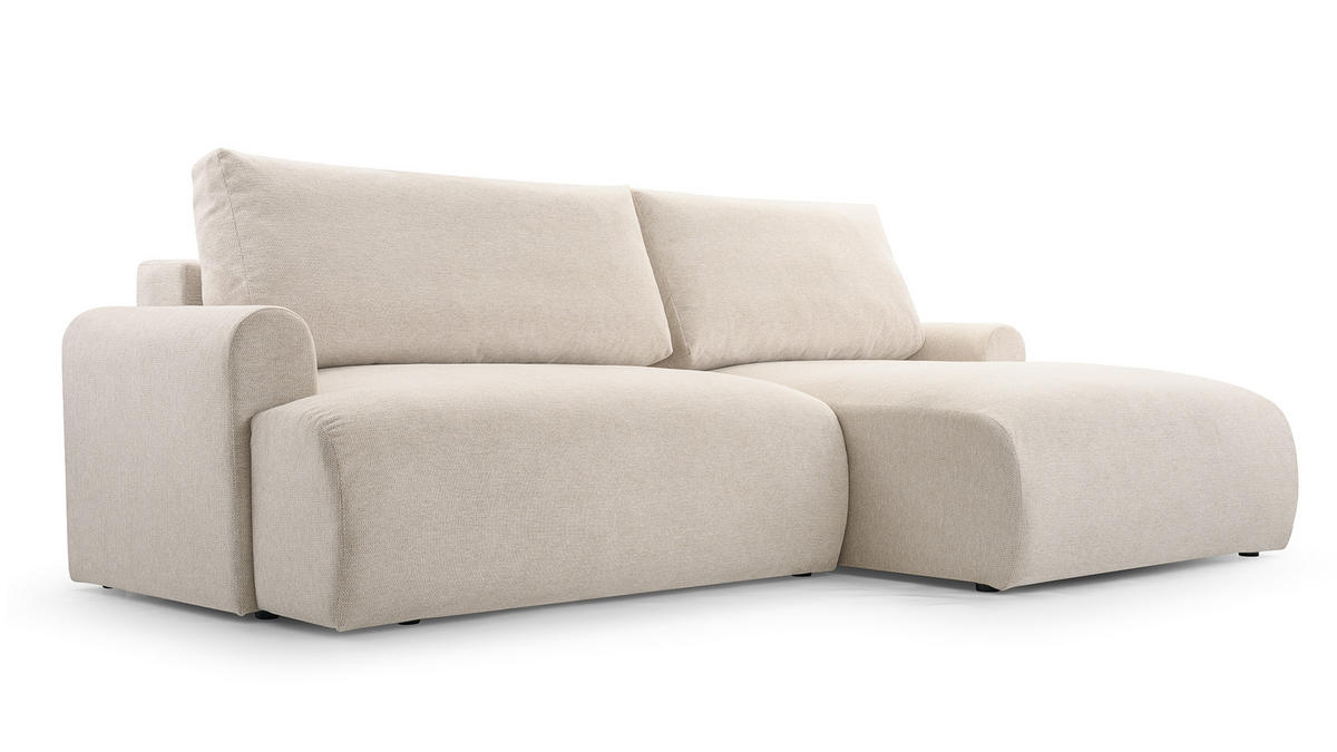 ECKSOFA mit Schlaffunktion Brauel, Creme - Creme, Textil (150/260cm) - Meblito