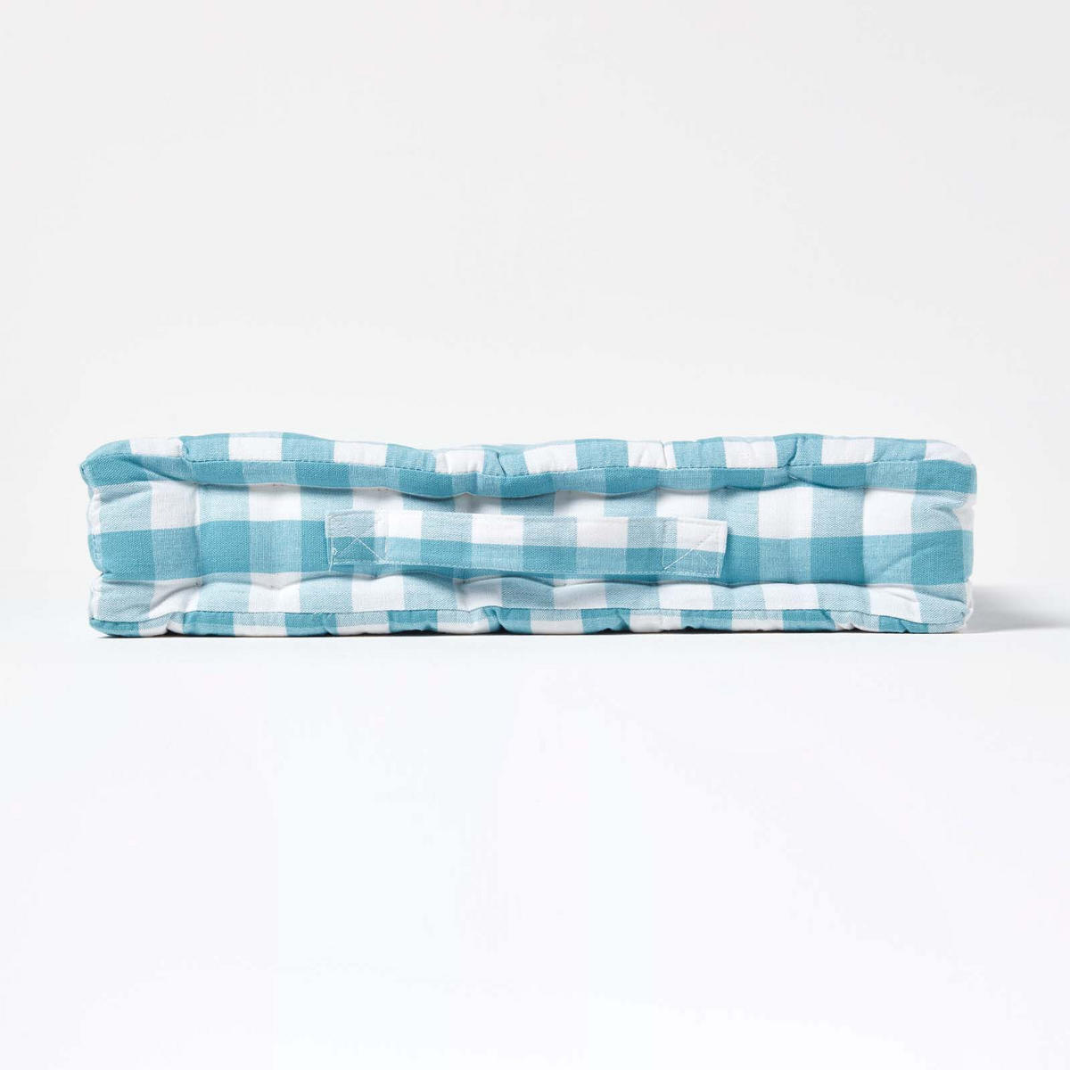 SITZKISSEN blau-weiß kariert 50/50/10 cm - Blau, Textil (50/50/10cm) - Homescapes